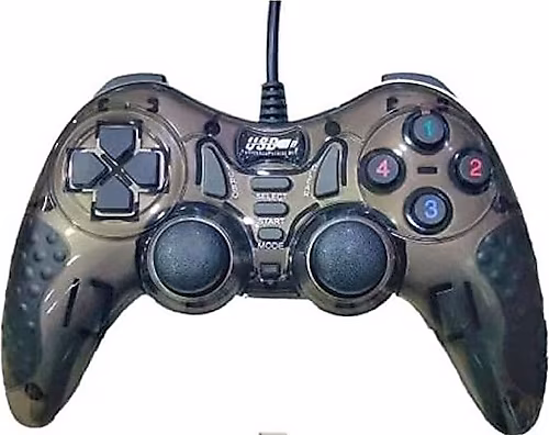 Bilişim Burada Siyah Yeşil Kamuflaj PL-2585 Double Shock Controller Usb Game Pad PC Oyun Kolu